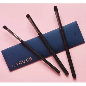 Laruce Concealer + Eyeshadow Shading Vegan MakeUp 3pc Brush Set Black NIB Sealed